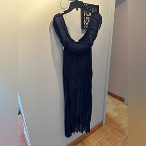 Silk Open Shoulders Dress, Size S